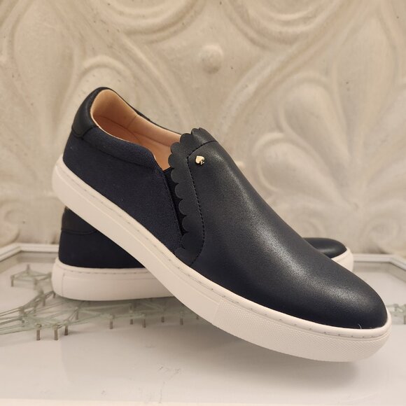 NWOB Kate Spade Aleta Scalloped Slip-on Sneakers. MSRP $129. Size 6.5. NWT - Picture 1 of 10